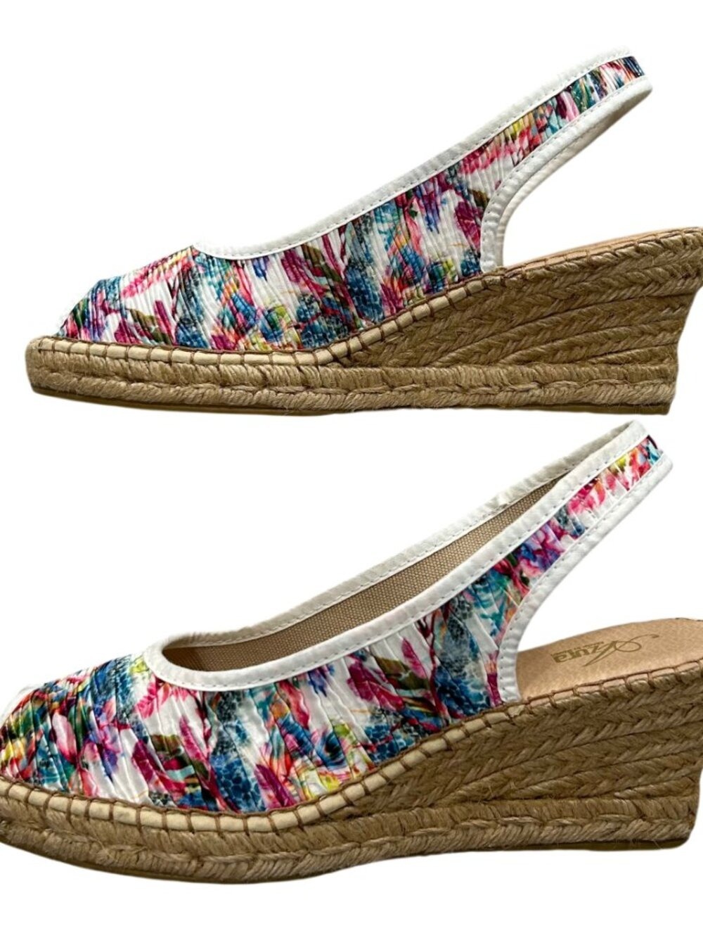 Azura by Spring Step Jeanette Floral Espadrille Wedge Sandals Size 41 - Picture 4 of 12